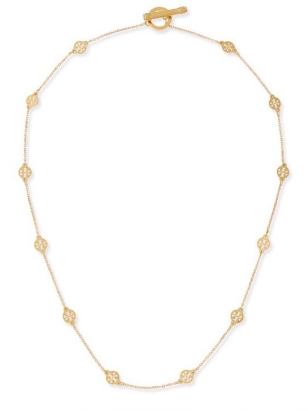 TORY BURCH Logo Toggle Short Necklace in 18k Gold Plate